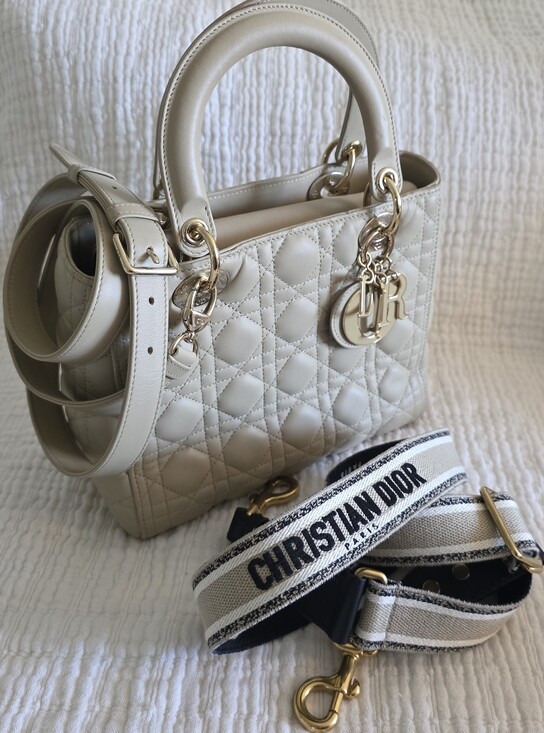 Dior Handbags - Dior Beige Lady Bag with Gold Hardware